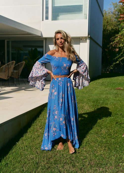 Conjunto top y falda Azul Hailee