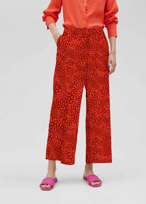 Pantalón recto animal print NARANJA-NARANJA Lola Casademunt