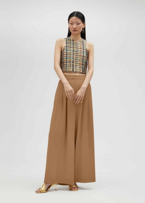 Pantalón fluído pinzas marron Lola Casademunt