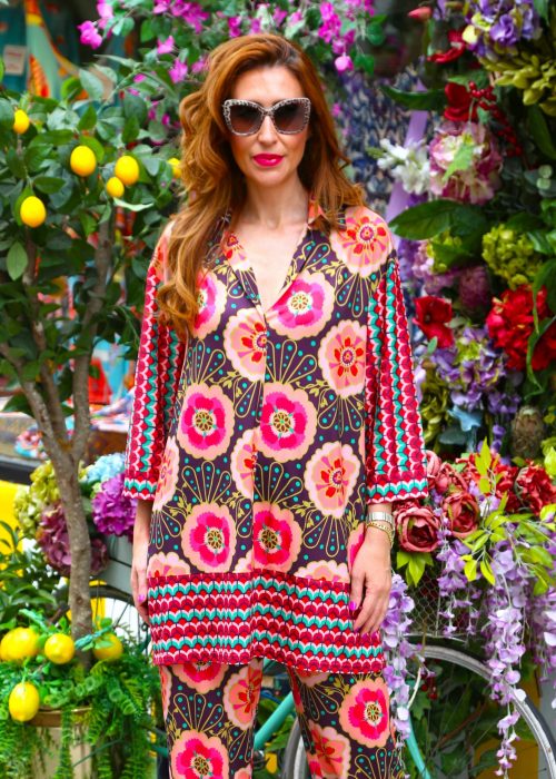 Conjunto Morado flores