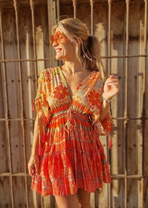 Vestido corto naranja Mauricio