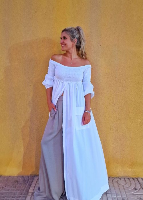 Vestido largo blanco Cleopatra