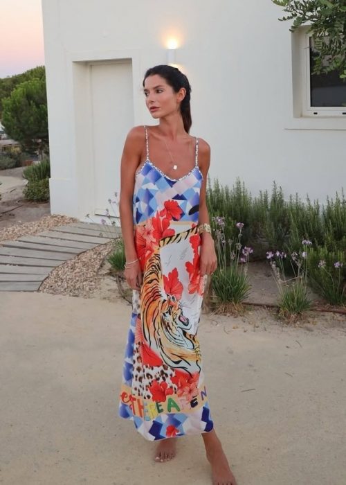 Vestido midi tigre