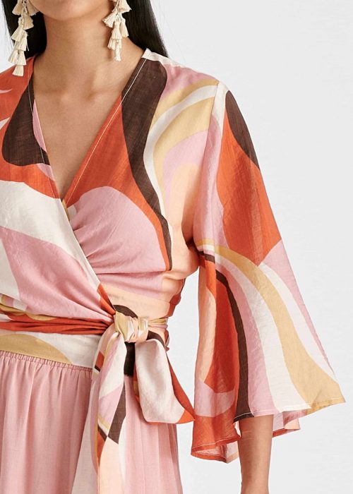 Blusa kimono cruzado retro