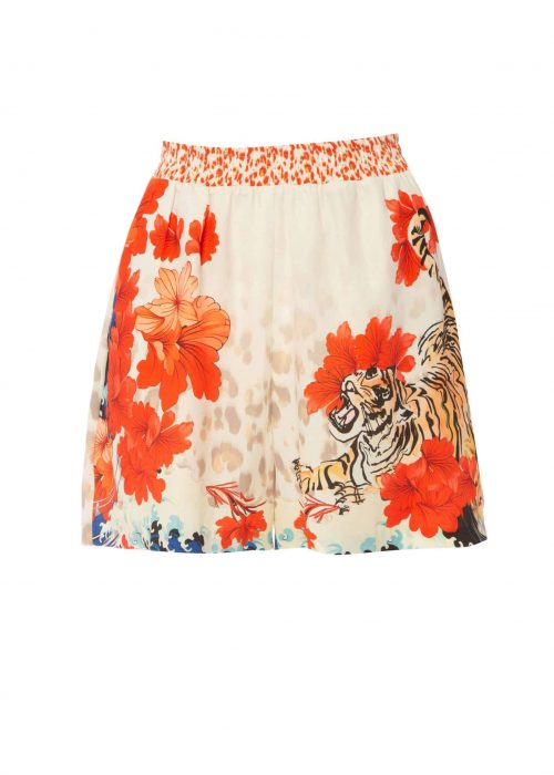 Pantalon corto estampado tigre