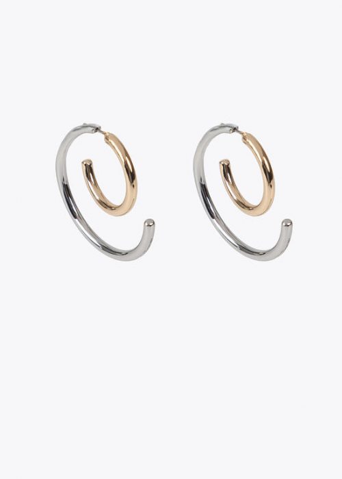 Pendientes espiral bicolor Plateado Lola Casademunt