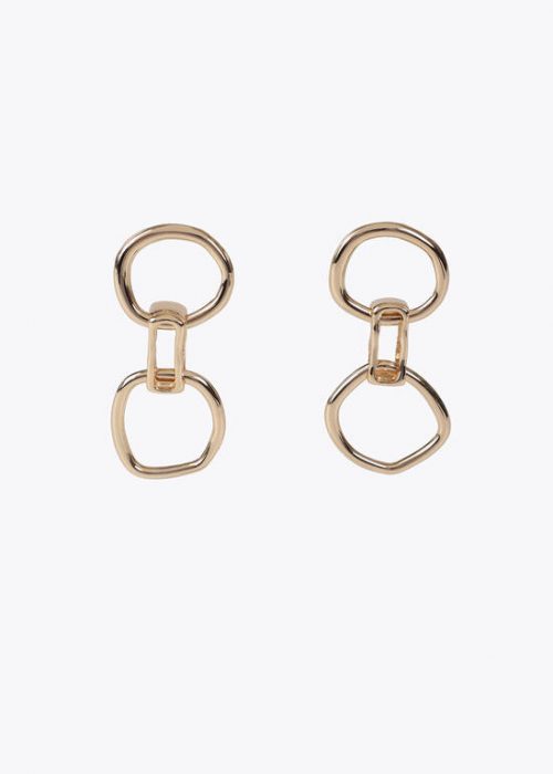 Pendientes doble eslabon redondeado Dorado Lola Casademunt