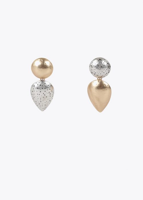 Pendientes lagrima bicolor combinados Metal-Metal Lola Casademunt