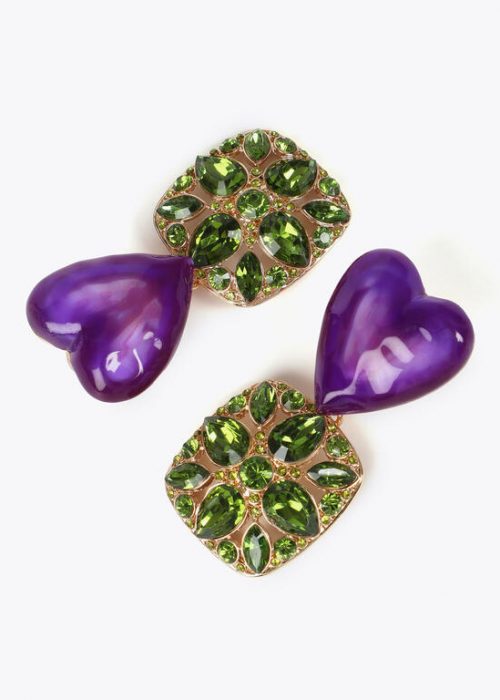 Pendientes joya corazon Lila-Metal Lola Casademunt