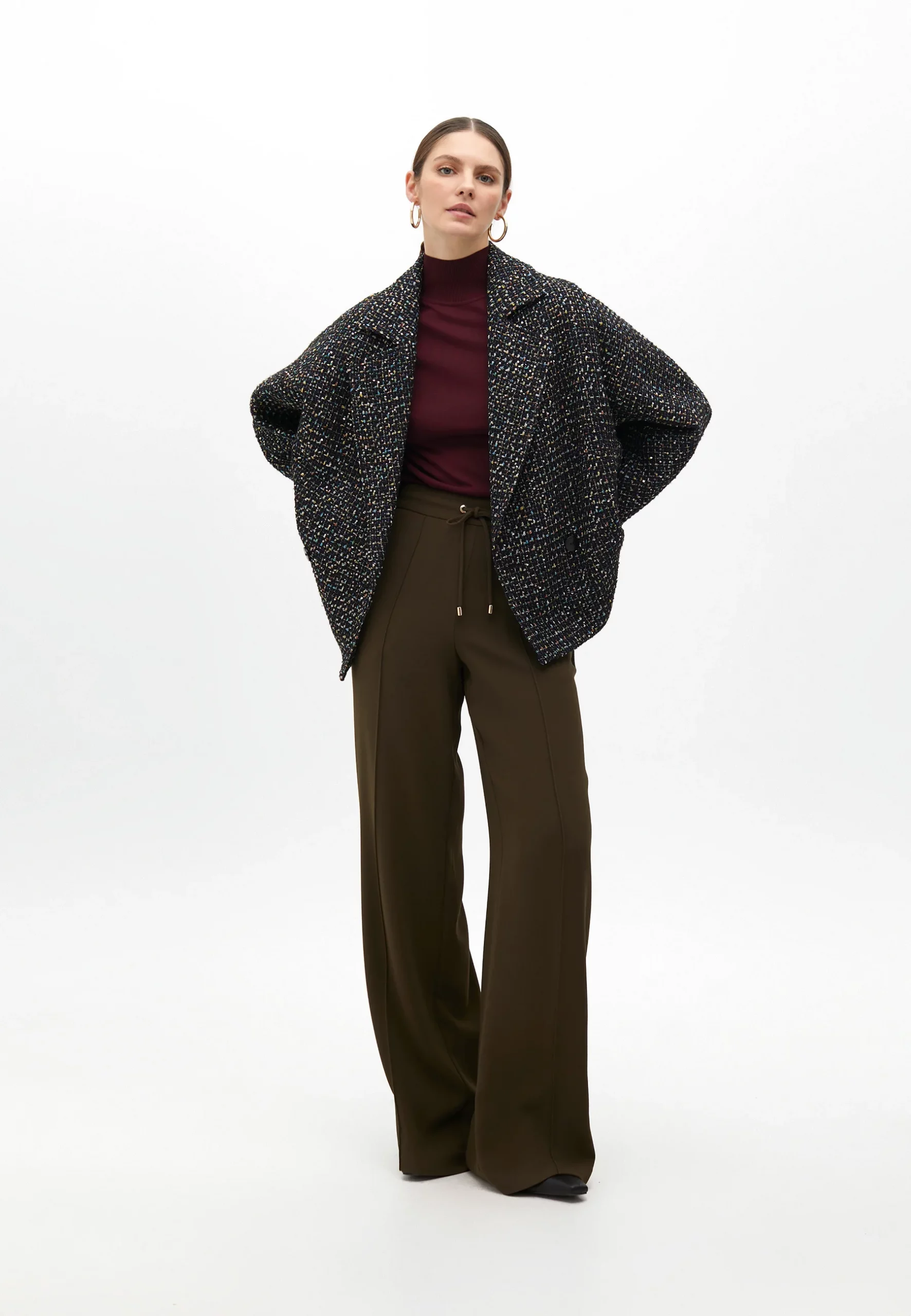 Chaqueta Tweed hilos multicolor negro azul Lola Casademunt - Imagen 2