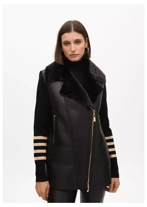 Chaleco doble faz midi negro Lola  Casademunt