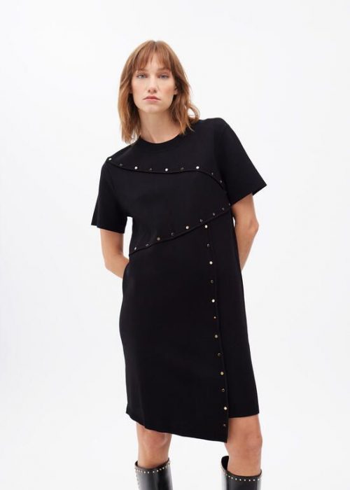 Vestido negro tachas punto corto Lola Casademunt