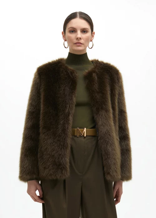 Abrigo pelo corto kaki Lola Casademunt