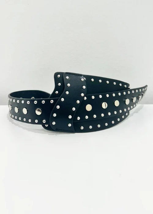 Cinturon negro tachas Calcopirita Camaleonica by Capriche