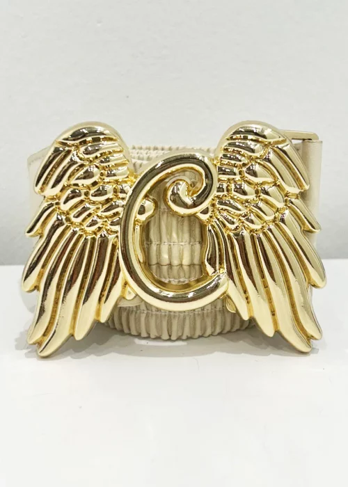 Cinturon alas Beige y Dorado Menta Camaleonica by Capriche