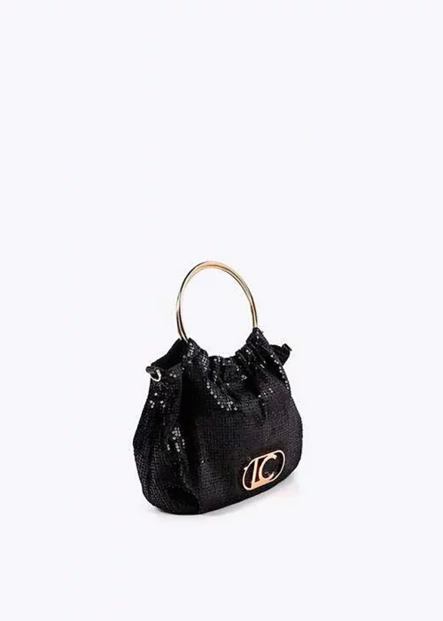 Bolsito asa metalizada circular tejido lentejuelas Lola Casademunt