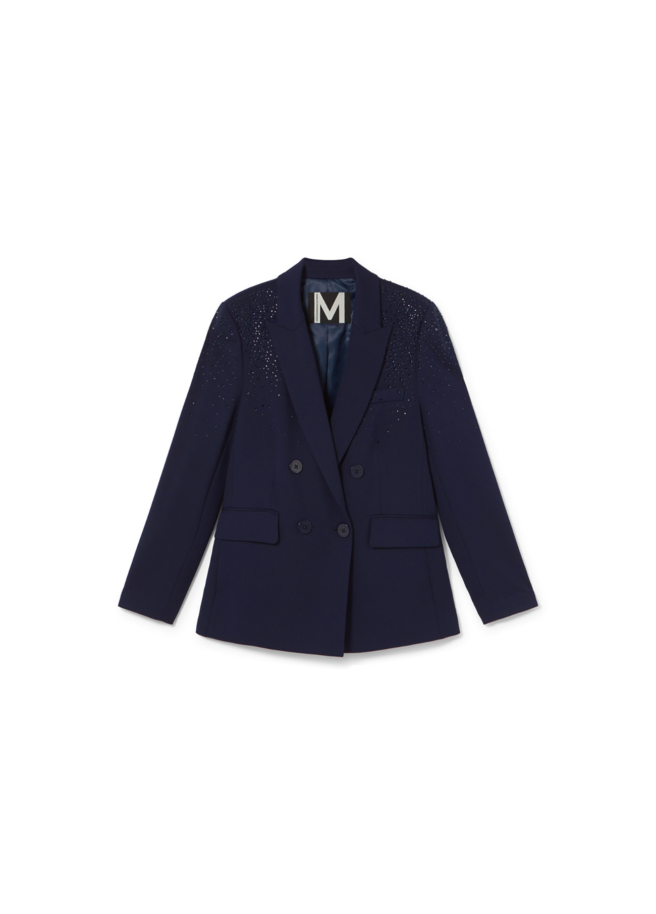 Americana azul de punto con strass en hombros Lola Casademunt - Imagen 7