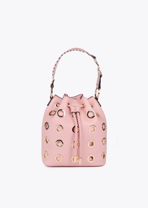 Bolso judas Rosa con ojales metalizados circulares Lola Casademunt