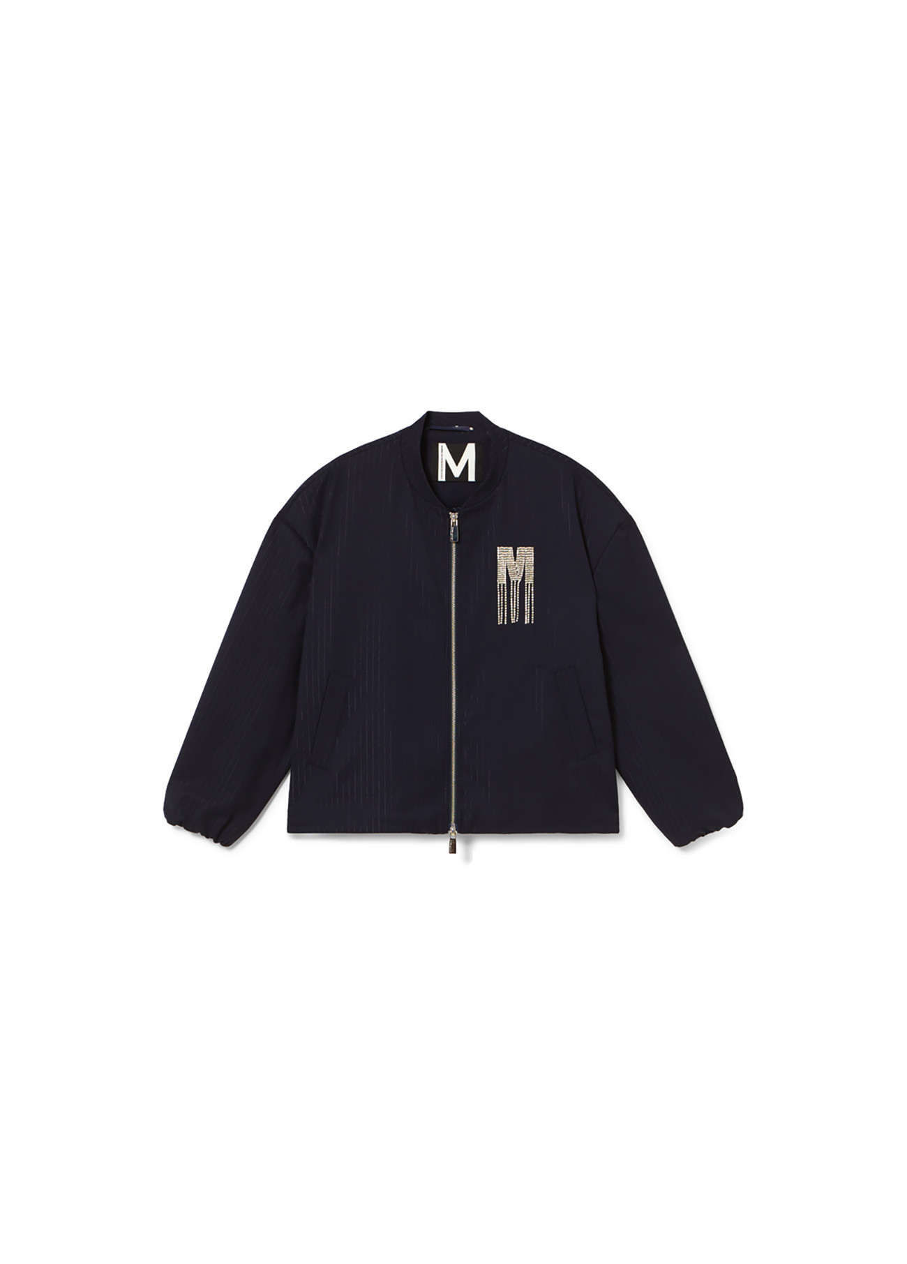 Bomber azul raya diplomática detalle joya Lola Casademunt - Imagen 5