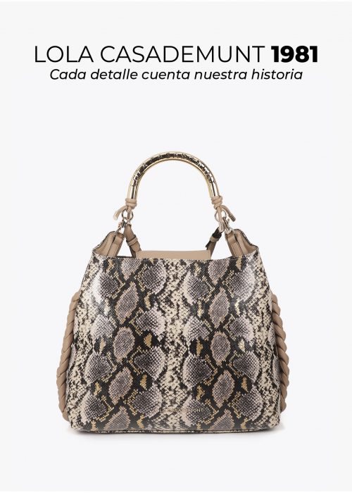 Bolso Shopper asa metalizada animal print Lola Casademunt