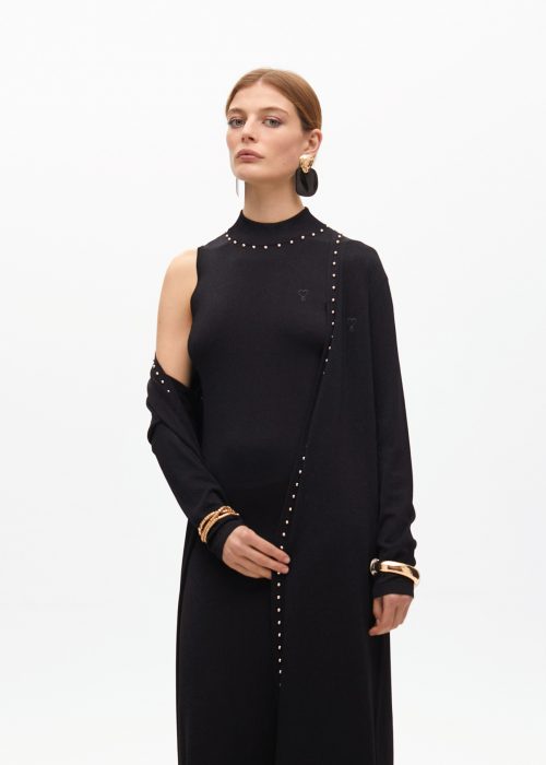 Cardigan negro largo punto lurex Lola Casademunt