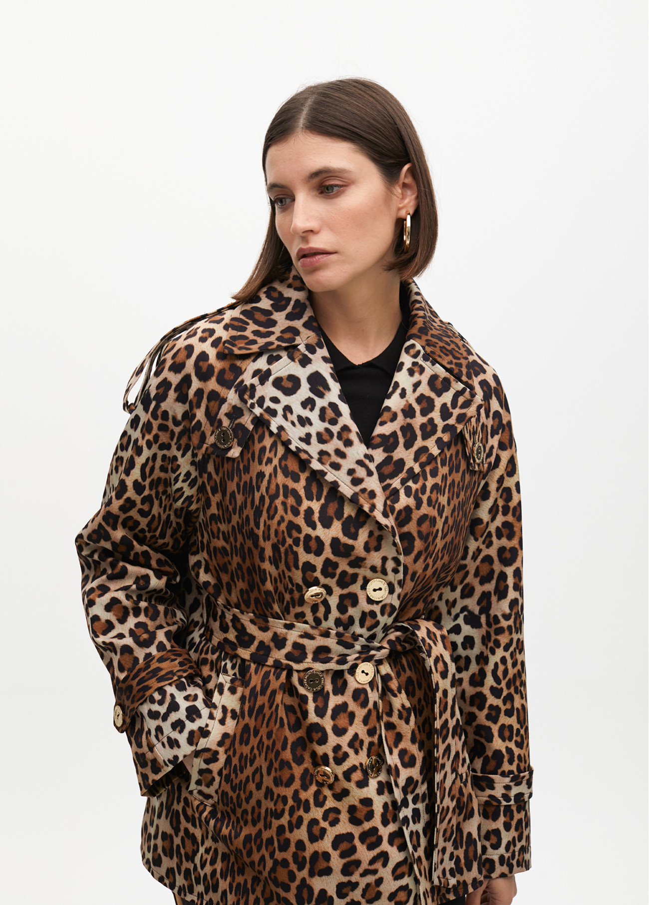 Chaqueta tipo trench animal print con cinturon Lola Casademunt - Imagen 2