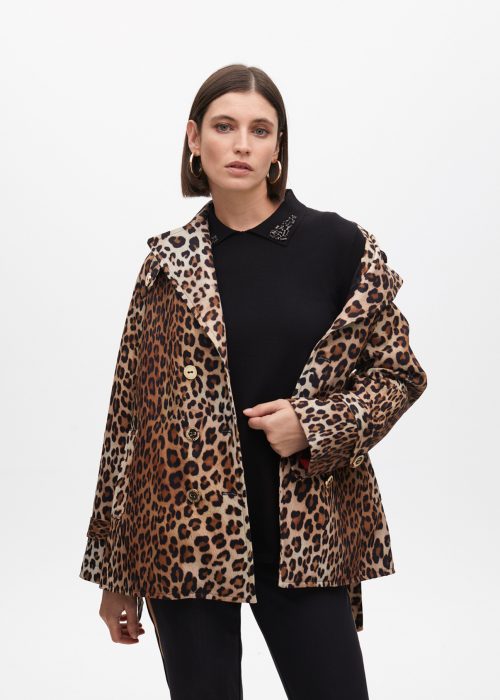 Chaqueta tipo trench animal print con cinturon Lola Casademunt