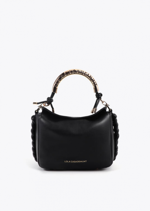 Bandolera asa metalizada personalizada Negro Lola Casademunt