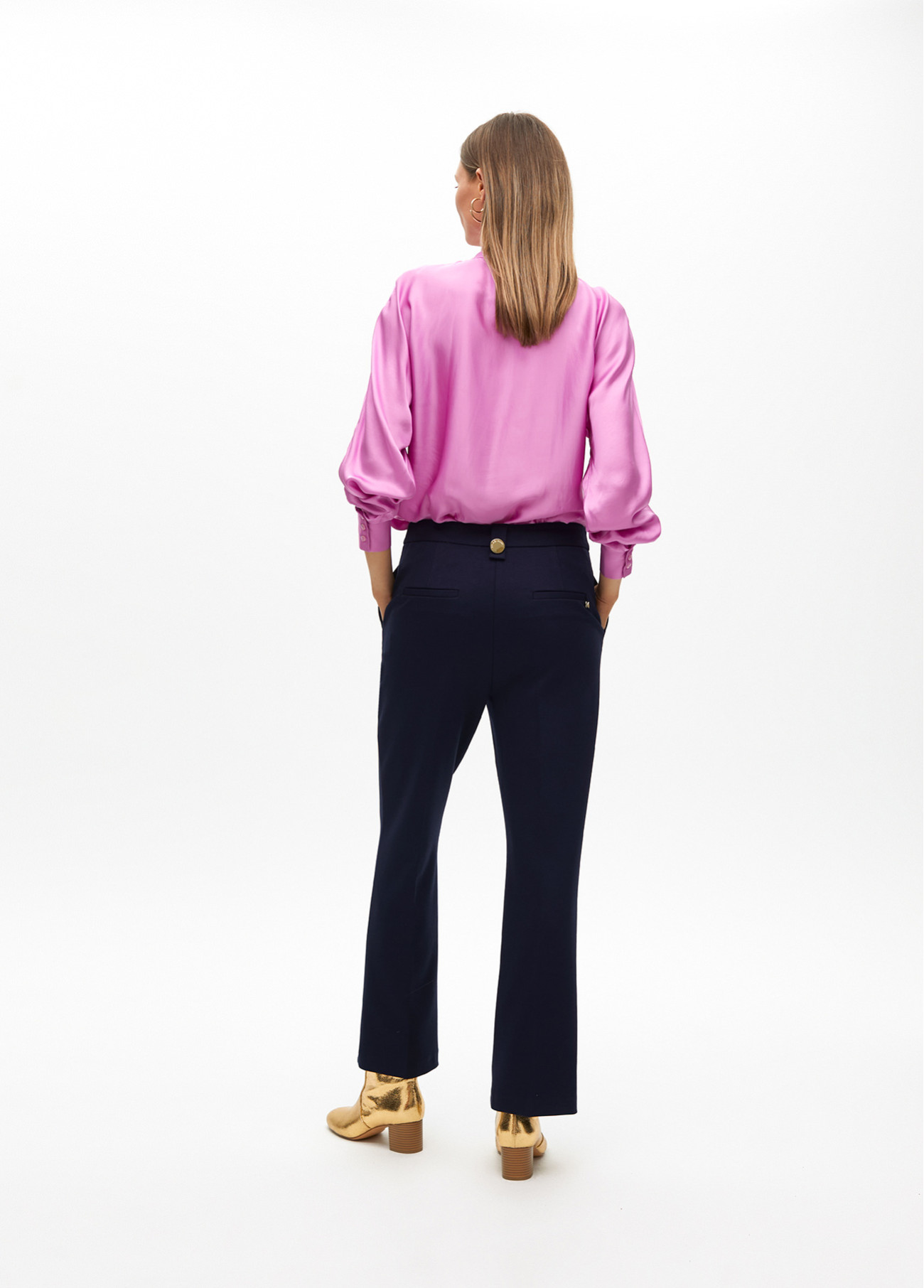 Pantalón azul de punto con botones Lola Casademunt - Imagen 3