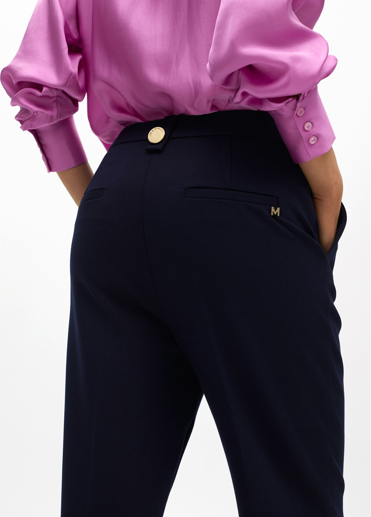 Pantalón azul de punto con botones Lola Casademunt - Imagen 4