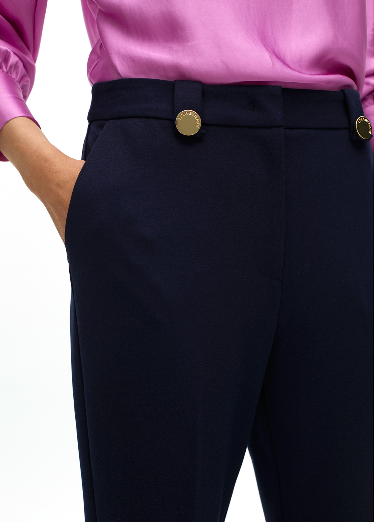 Pantalón azul de punto con botones Lola Casademunt - Imagen 5