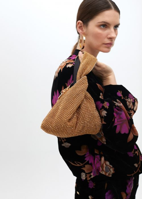 Bolsito dorado malla strass Lola Casademunt