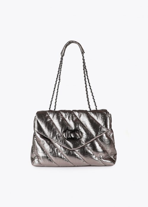 Bolso acolchado metalizado plata  Lola Casademunt