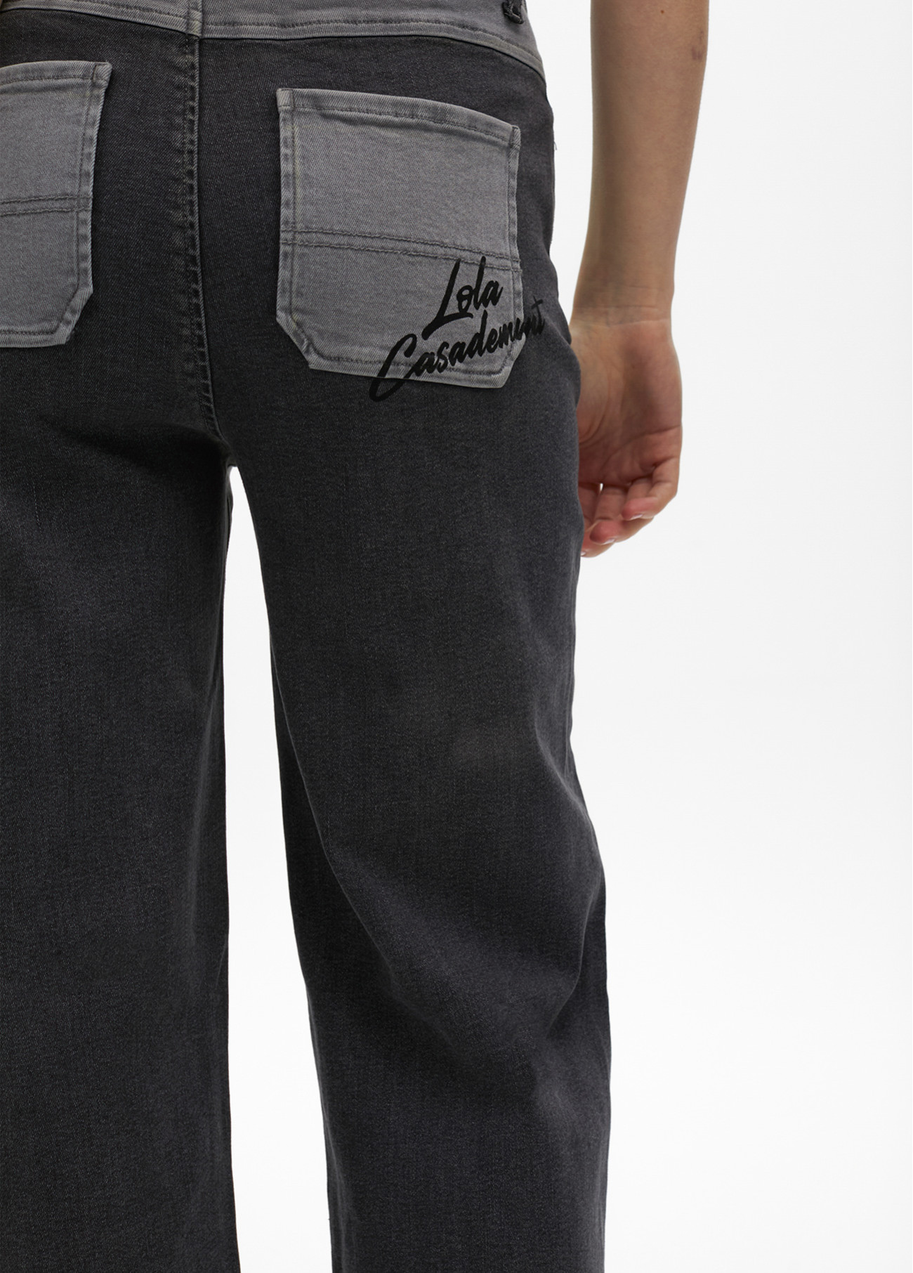 Pantalón wideleg bicolor Gris Lola Casademunt - Imagen 3