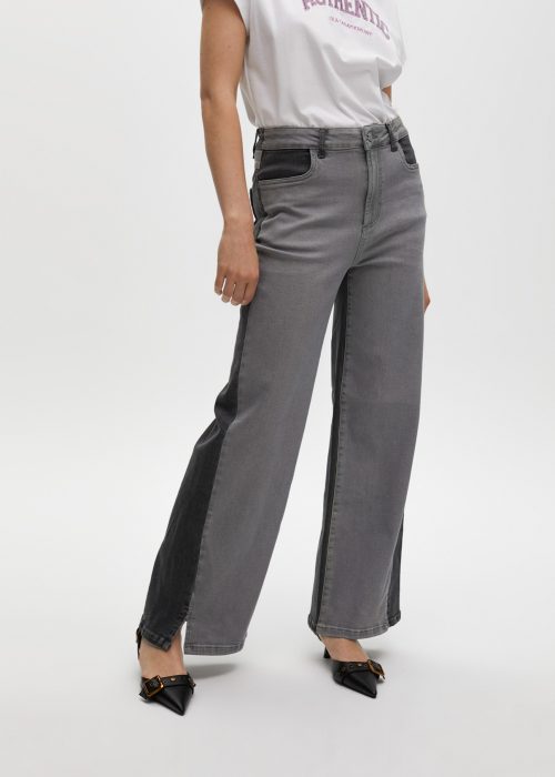 Pantalón wideleg bicolor Gris Lola Casademunt
