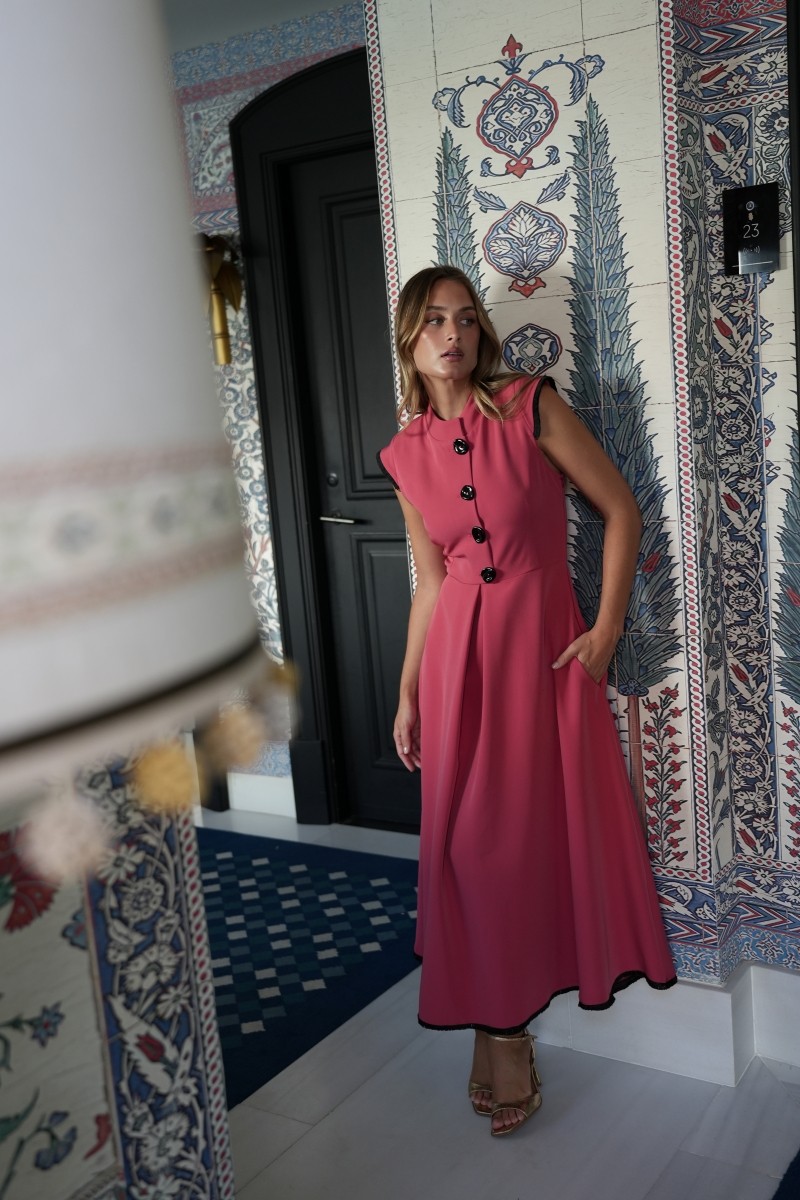 Vestido Elba Marsale maxi botones flecos - Imagen 2