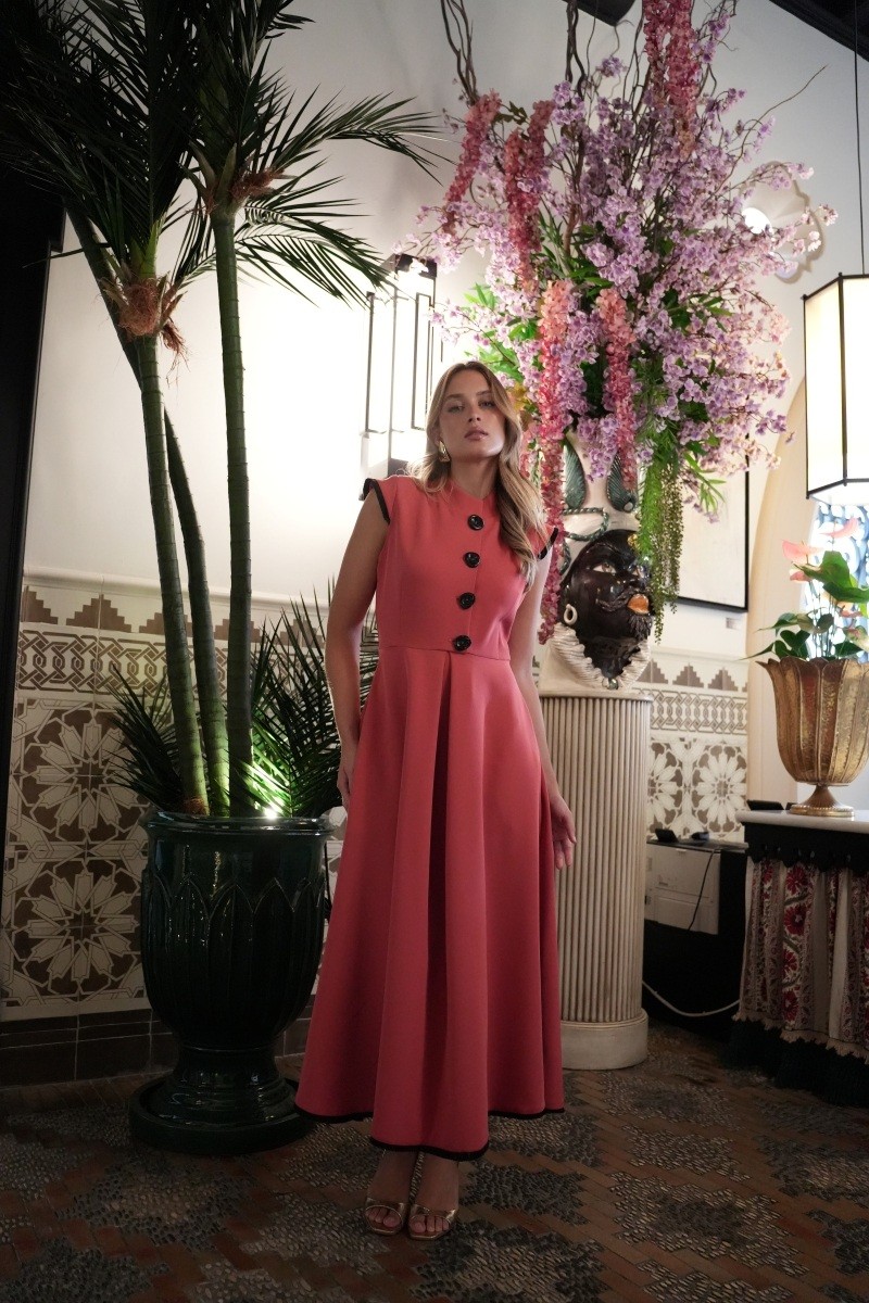 Vestido Elba Marsale maxi botones flecos - Imagen 4