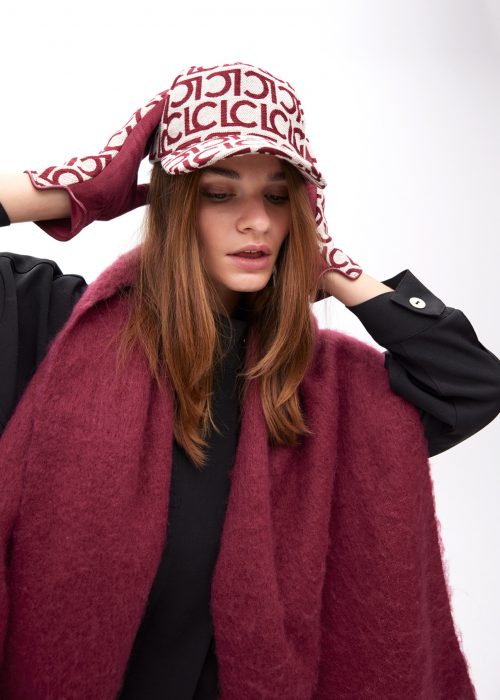 Visera gorra logotipada rojo crudo  Lola Casademunt