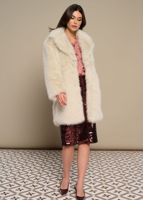 Abrigo pelito Beige Bianca