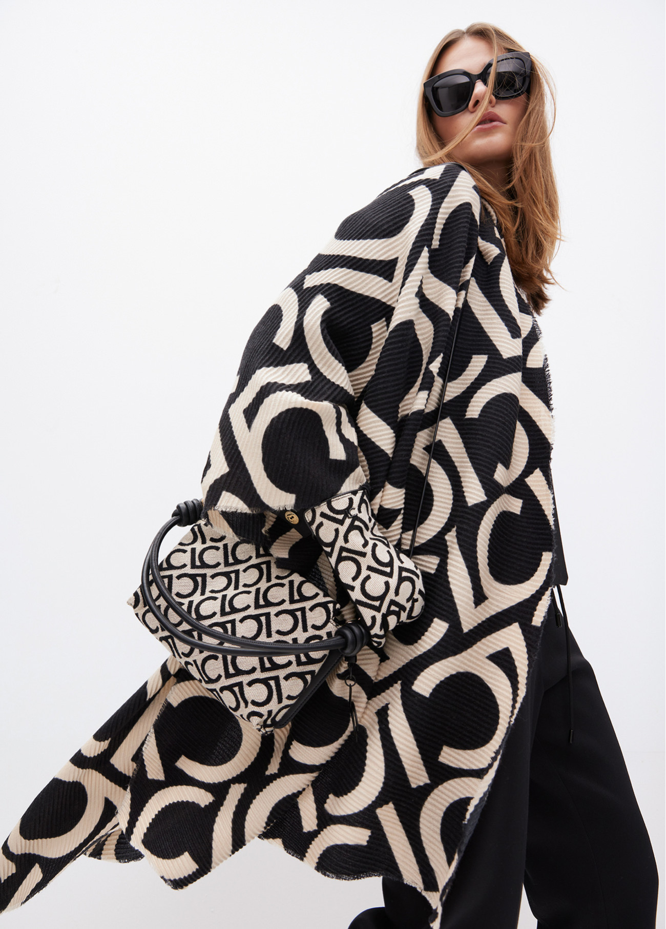 Bandolera tejido jacquard lc flocado Crudo Negro - Imagen 3