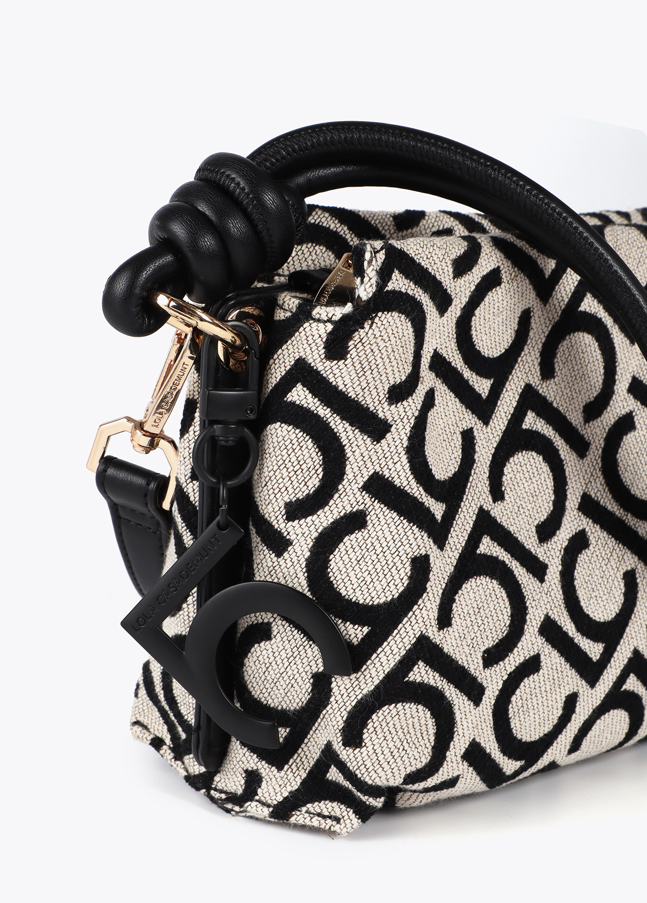 Bandolera tejido jacquard lc flocado Crudo Negro - Imagen 6