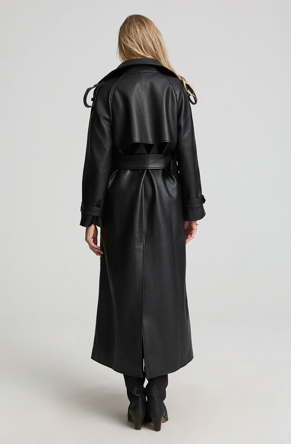 Abrigo Trench Negro Fetiche Suances - Imagen 2