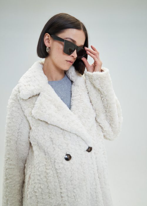 Abrigo blanco roto pelito Partesa