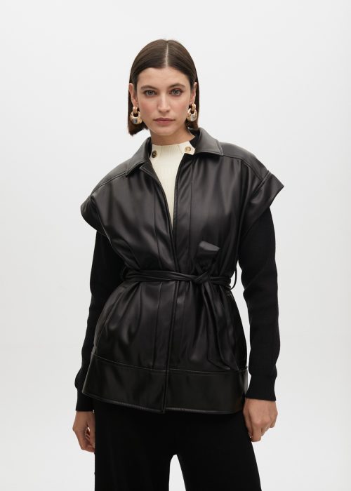 Chaleco detalle cinturón Negro Lola Casademunt