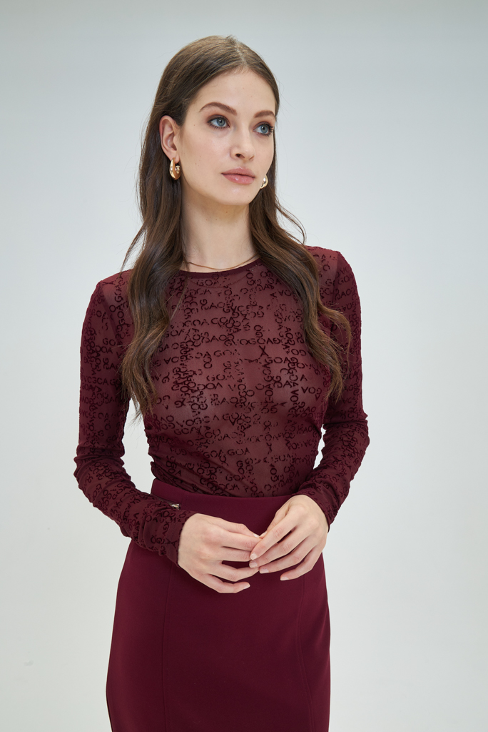 Top burdeos tul Sandra - Imagen 2