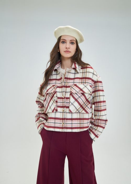 Chaqueta cuadros burdeos Carob