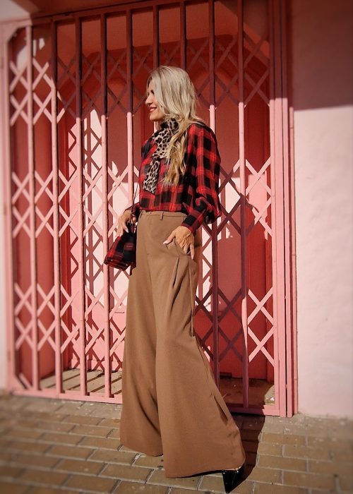 Pantalón Palazzo fluido Camel