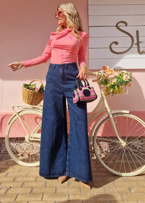 Pantalón vaquero Palazzo azul