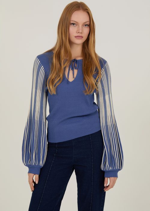 jesey azul magas abullonadas marca meisie mujer