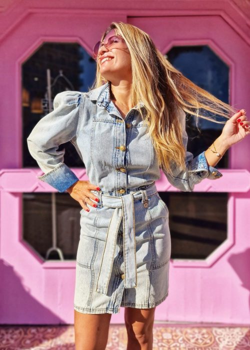 vestido corto vaquero relish frontal